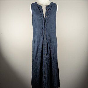 Club Monaco Linen Sleeveless Button Down Maxi Dress Women's Size 0
